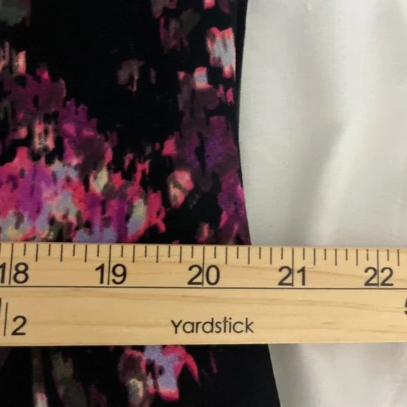 London Times Woman Black Pink Floral A-Line Psychedelic Dress Plus Size 16W - Picture 7 of 10